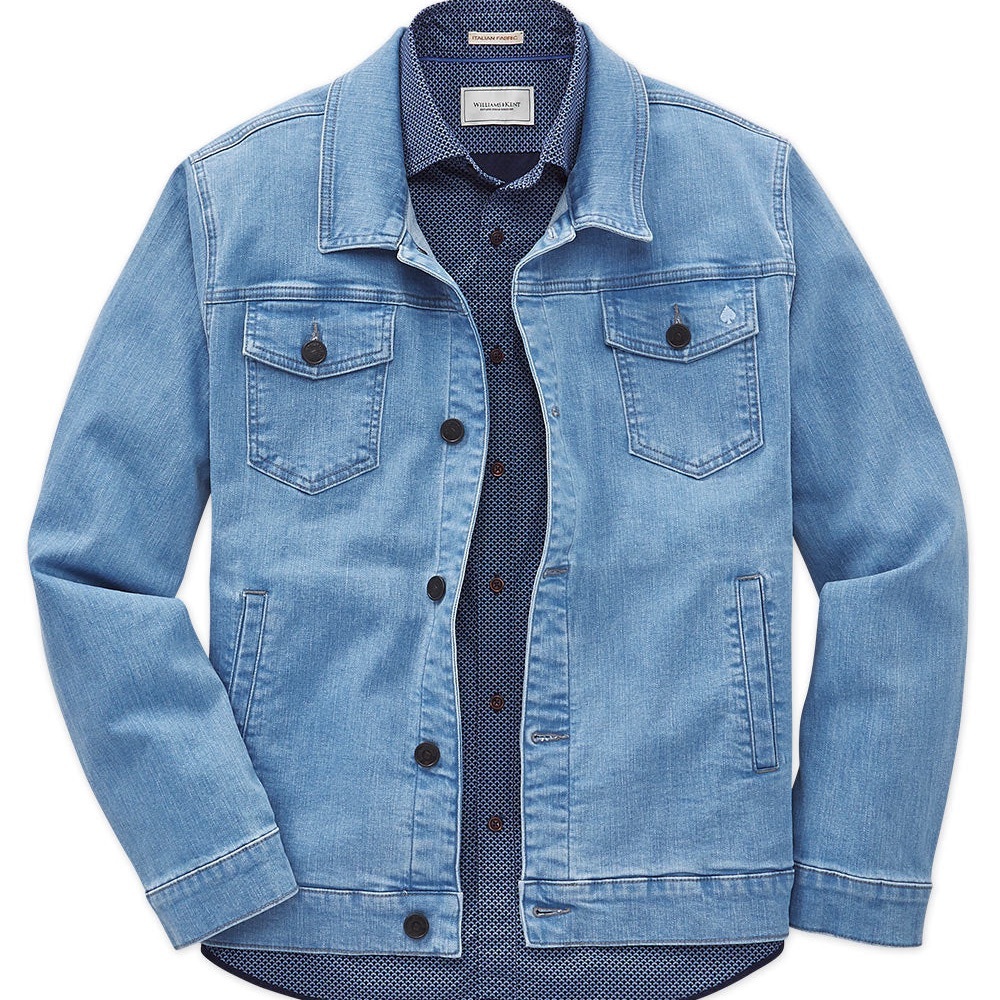 Jack of Spades stretch denim jacket Ice Blue Medium